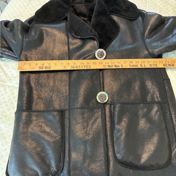 Vintage 90s Fendi Pellicce Moda Pronto Black Oversized Shearling Coat Size 38 M - Picture 13 of 17